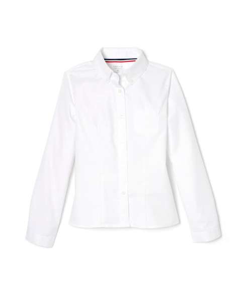 Academy Collection Girls' Long Sleeve White Oxford Shirt